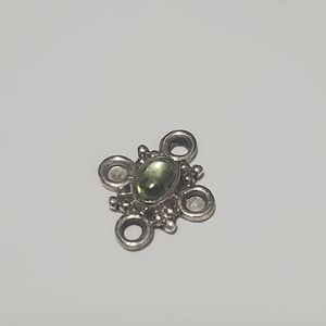 2/$20 Sterling Silver Link with Peridot (Natural) 14x11mm 925